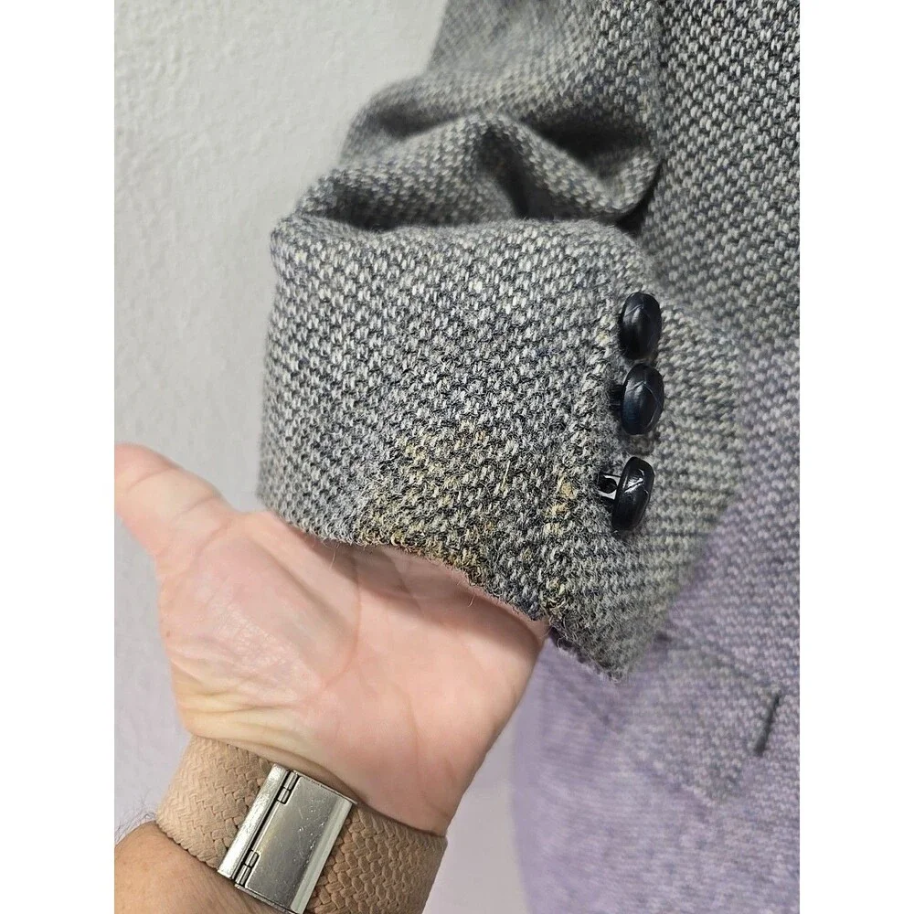 Shefford Anderson Little Wool Blue Tweed Blazer 44R Mens Elbow Patch Classic USA